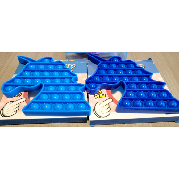 Push Pop Squishers (Lot Of 2) Unicorn Blue 5+ Stress Relief Toy Soft Relax - Picture 2 of 7